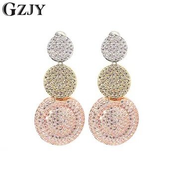 GZJY Elegant Round AAA Zircon Drop 3 Gold Color Dangle Earrings For Women Wedding Party Charm Female brincos Gift Jewelry
GZJY Elegant Round AAA Zircon Drop 3 Gold Color Dangle Earrings For Women Wedding Party Charm Female brincos Gift Jewelry