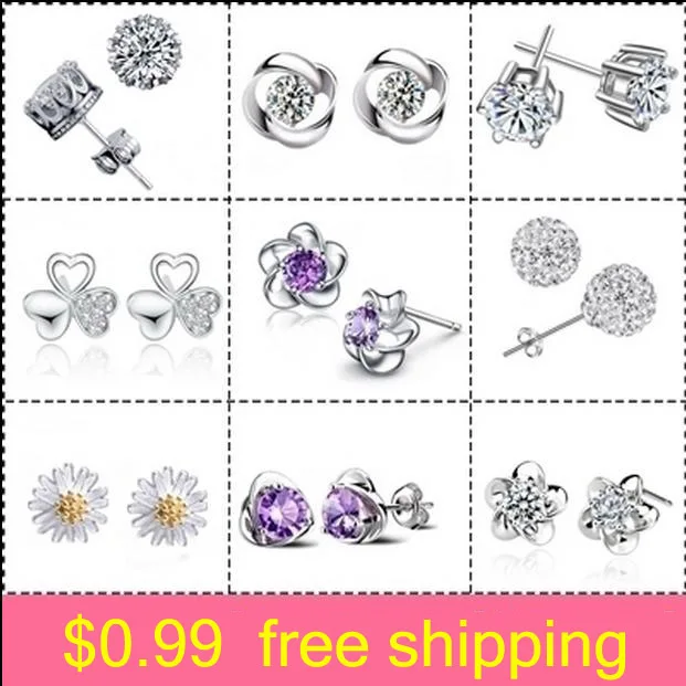 Silver Stud Earrings jewelry Korean version Fashion Lovely SI925 earrings female models
Silver Stud Earrings jewelry Korean version Fashion Lovely SI925 earrings female models