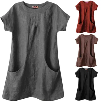 women summer tops Casual Solid Round Neck Short Sleeve womens shirts Linen Loose Pocket Tops Blouse blusas de mujer verano 2019
women summer tops Casual Solid Round Neck Short Sleeve womens shirts Linen Loose Pocket Tops Blouse blusas de mujer verano 2019