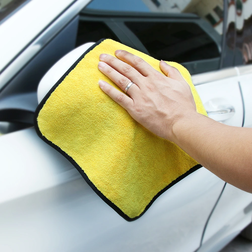 1pc Car Care Polishing Wash Towels Plush Microfiber Washing Drying Towel Strong Thick Polyester Fiber Cleaning Cloth | Автомобили и
