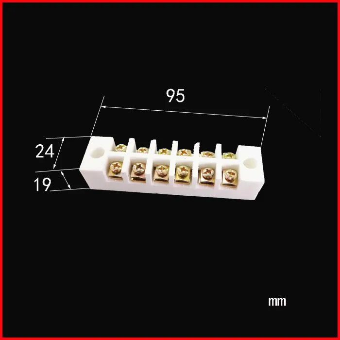 6 ceramic terminal block / high temperature insulated ceramic terminal /Long * wide * high=95*24*19
6 ceramic terminal block / high temperature insulated ceramic terminal /Long * wide * high=95*24*19