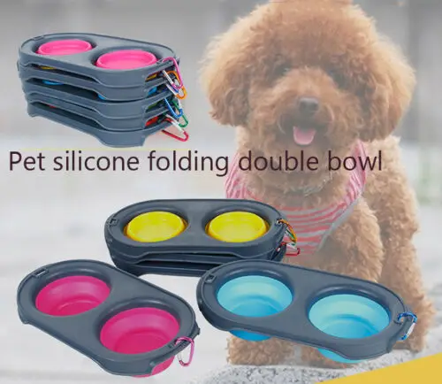 New Pet Dog Cat Collapsible Feeding Double Bowl Travel Portable Silicone Water Bowl Folded Silicone Double Bowl Dog Pot
New Pet Dog Cat Collapsible Feeding Double Bowl Travel Portable Silicone Water Bowl Folded Silicone Double Bowl Dog Pot