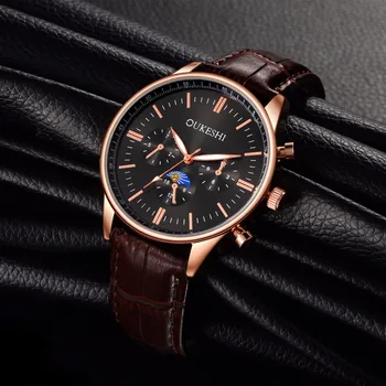 2017 Men Watches OUKESHI Brand Luxury Rose Gold Quartz Wristwatch Leather Water Resistant Male Clock Watch Men relogio masculino
2017 Men Watches OUKESHI Brand Luxury Rose Gold Quartz Wristwatch Leather Water Resistant Male Clock Watch Men relogio masculino