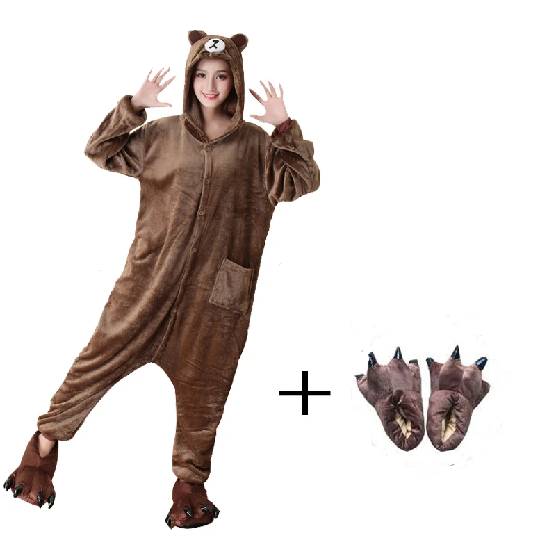 Brown Kigurumi Pajamas Bear Onesies For Adults Pyjamas Women Jumpsuit Sleepwear Cosplay Costume Bodysuit Halloween Party Slipper
Brown Kigurumi Pajamas Bear Onesies For Adults Pyjamas Women Jumpsuit Sleepwear Cosplay Costume Bodysuit Halloween Party Slipper