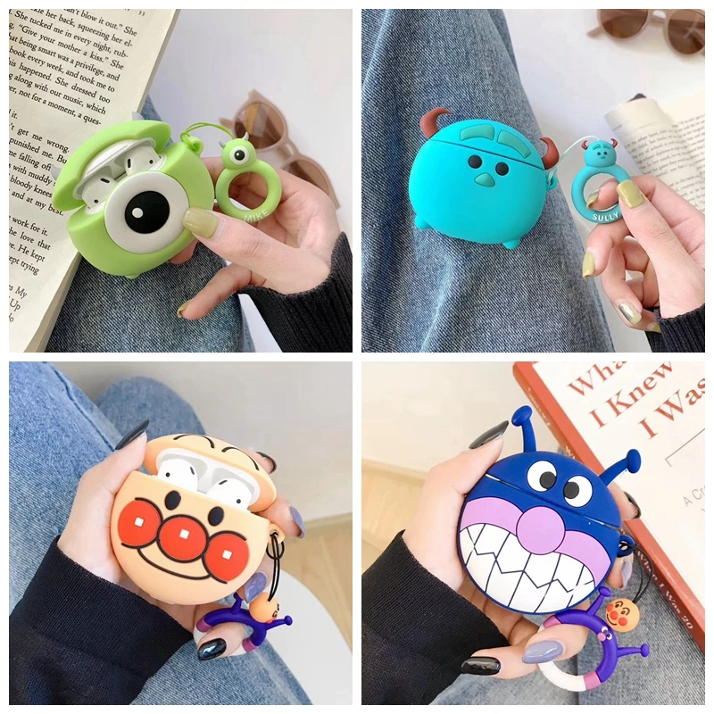 For AirPods 2 Case 3D Cartoon Cute Kawaii Earphone Case For Airpods/ i10/i11/i12 TWS Soft Protect Cover with Finger Ring Strap
For AirPods 2 Case 3D Cartoon Cute Kawaii Earphone Case For Airpods/ i10/i11/i12 TWS Soft Protect Cover with Finger Ring Strap