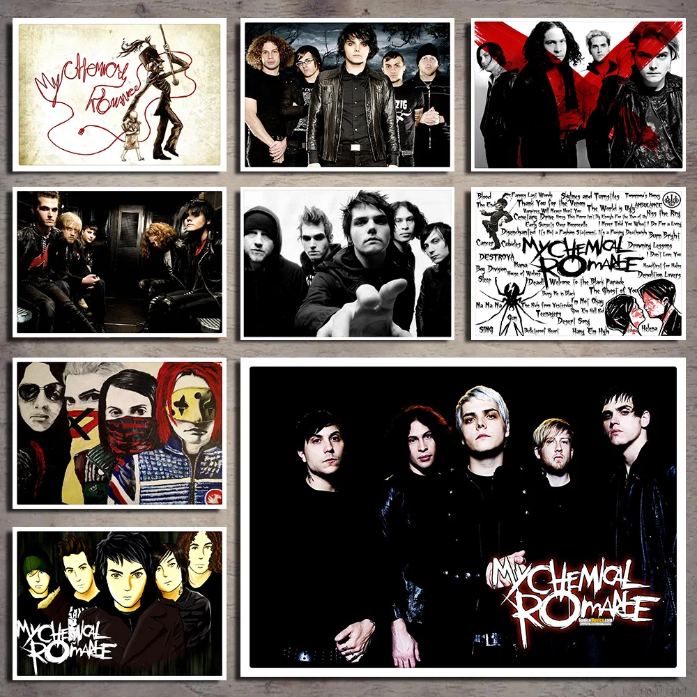 My Chemical романтика американская панк рок группа винтажный постер белая крафт