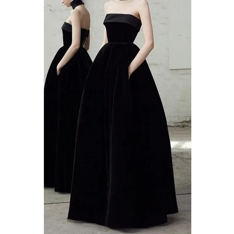 Leeymon Custom Made Long Black Velvet Evening Dress 2019 Strapless Prom Dress Party Gown
Leeymon Custom Made Long Black Velvet Evening Dress 2019 Strapless Prom Dress Party Gown