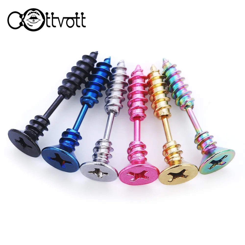2pcs/lot Screw Stud Earrings Lag Spike Stainless Steel Helix Fake Piercing Ear Plugs Cartilage Traugs Piercing Gold Color FP04
2pcs/lot Screw Stud Earrings Lag Spike Stainless Steel Helix Fake Piercing Ear Plugs Cartilage Traugs Piercing Gold Color FP04