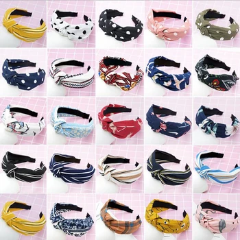 JRFSD Top Knot Hair Bow Headband Elastic Hairband Hair Accessories for Women Flower Headband Hair Band for Girls