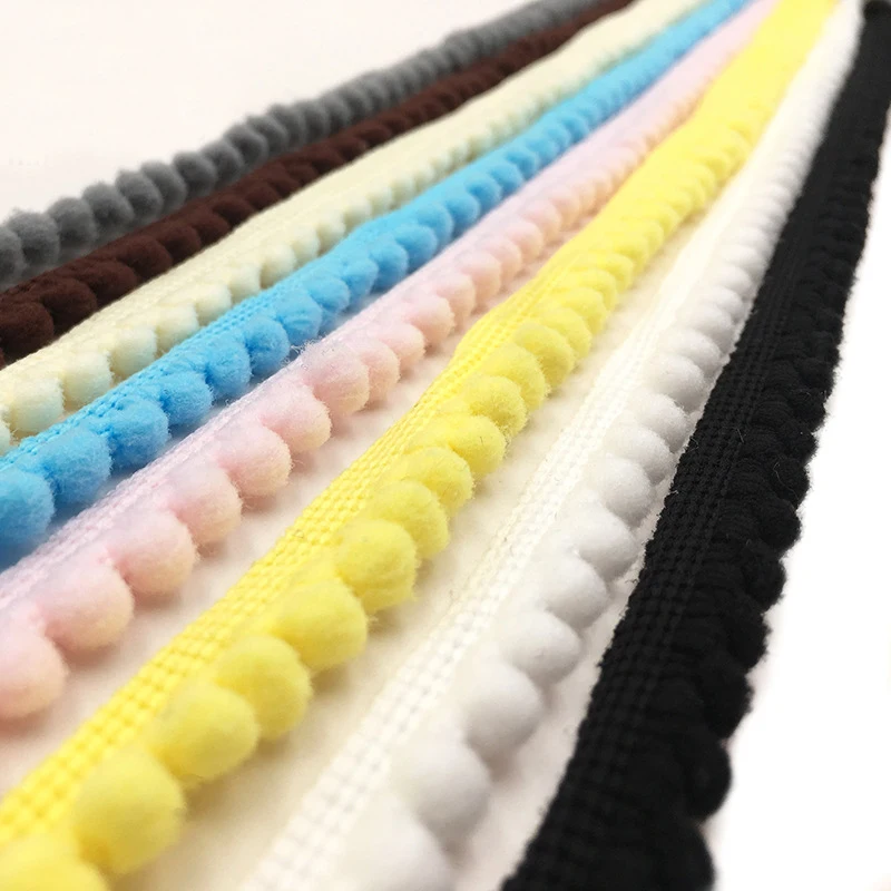 

20 Yards 10mm Pom Pom Fringe Trim Mini Pom Trim Tiny Ball Lace Ribbon For Diy Craft Supplies Decor Garment Curtain Accessories