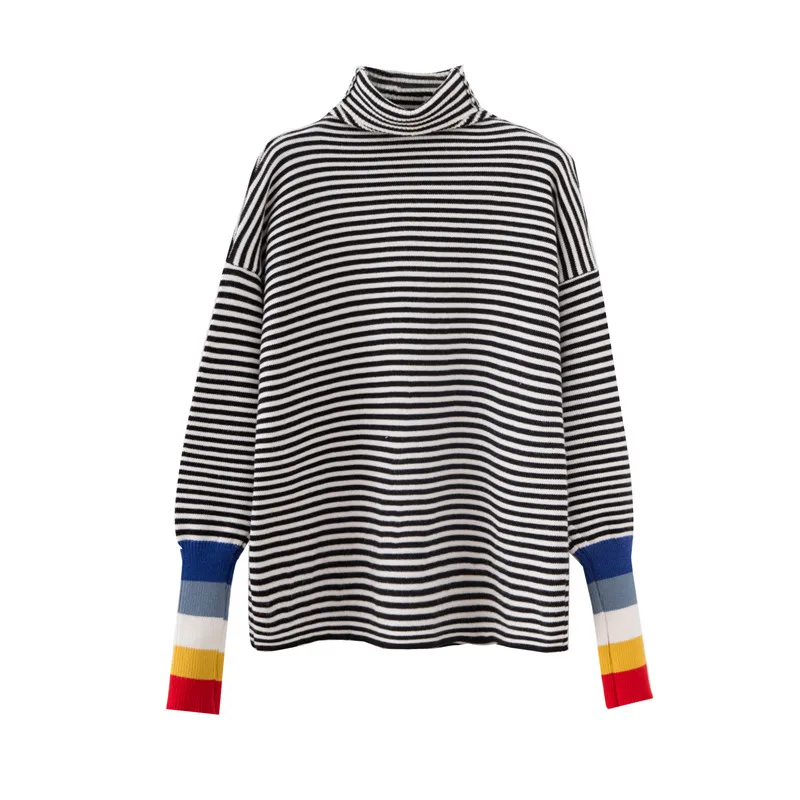New Fashion 2019 Women Autumn Winter Turtleneck Striped Sweater Pullovers Warm Knitted Sweaters Pullover Lady
New Fashion 2019 Women Autumn Winter Turtleneck Striped Sweater Pullovers Warm Knitted Sweaters Pullover Lady