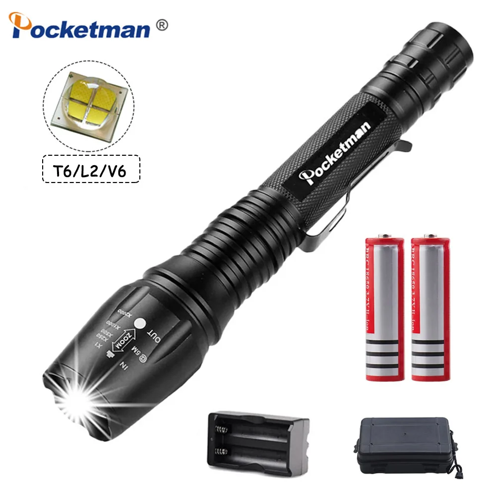 POCKETMAN 16000LM LED Flashlight Ultra Rechargeable Torch Powerful Linterna T6/L2/V6 Lamp Adjustable for Camping Hiking Fishing
POCKETMAN 16000LM LED Flashlight Ultra Rechargeable Torch Powerful Linterna T6/L2/V6 Lamp Adjustable for Camping Hiking Fishing