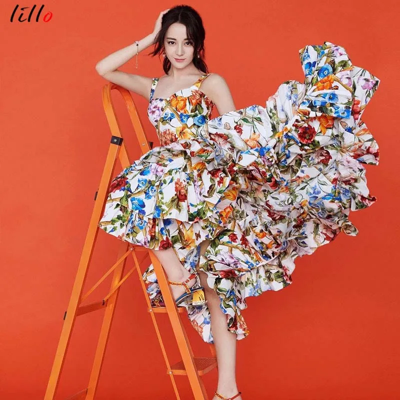 2019 summer dress star with the same floral dress female sleeveless sling long dress fashion temperament elegant women dress
2019 summer dress star with the same floral dress female sleeveless sling long dress fashion temperament elegant women dress