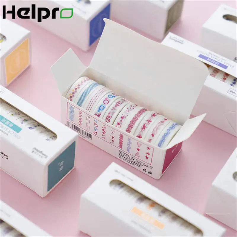 Helpro 10Pcs/Set Basic Color Washi Tape School Office Stationery Supplies Cartoon Small Pattern Diary Decoration Masking Tape
Helpro 10Pcs/Set Basic Color Washi Tape School Office Stationery Supplies Cartoon Small Pattern Diary Decoration Masking Tape