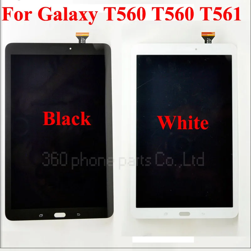 For Samsung Galaxy Tab E T560 LCD Display Touch Screen Digitizer Assembly White / Black