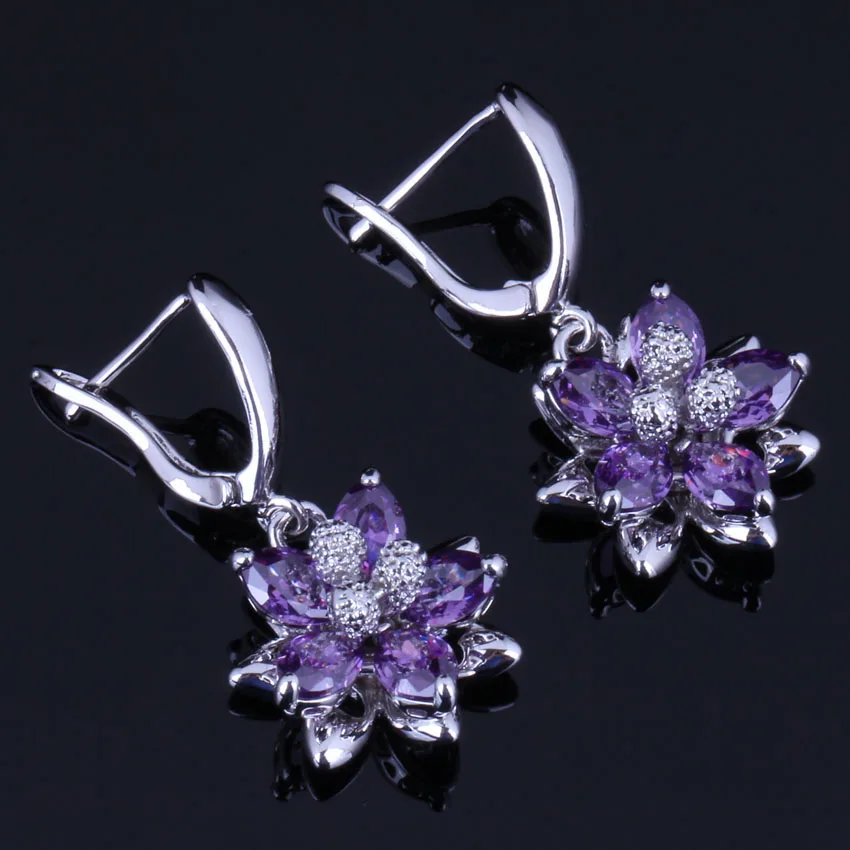 Noblest Flower Purple Cubic Zirconia 925 Sterling Silver Drop Dangle Earrings For Women V0754
Noblest Flower Purple Cubic Zirconia 925 Sterling Silver Drop Dangle Earrings For Women V0754