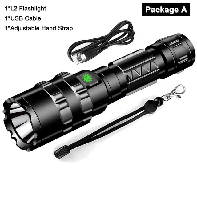 65000 Lumens powerful Tactical Flashlight LED light Rechargeable Waterproof Scout Torch Hunting light 5 Modes by 1*18650
65000 Lumens powerful Tactical Flashlight LED light Rechargeable Waterproof Scout Torch Hunting light 5 Modes by 1*18650