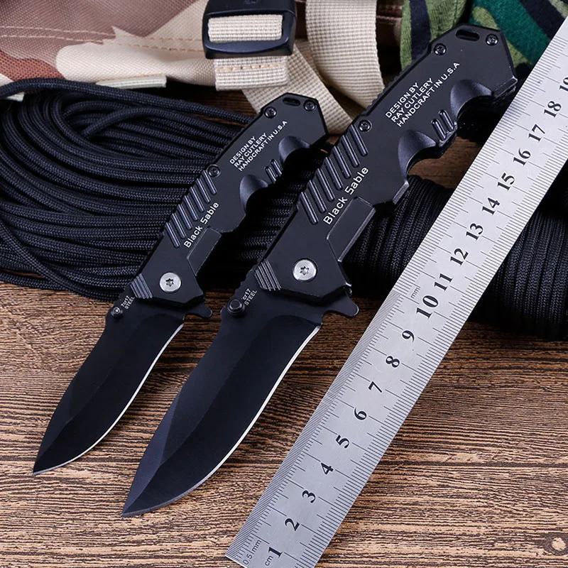 Outdoor Cold Steel 57HRC Pocket Knife 7Cr17Mov Folding Black Knife 20cm 15.5cm Camping Hunting Knives Steel Handle Knife
Outdoor Cold Steel 57HRC Pocket Knife 7Cr17Mov Folding Black Knife 20cm 15.5cm Camping Hunting Knives Steel Handle Knife