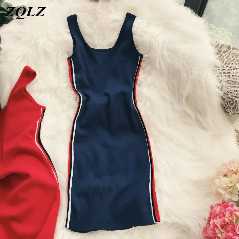 Zqlz Summer Sports Dress Women O Neck Sleeveless Solid Bodycon Backless Sundress Dress Female Casual Knitted Cotton Dresses
Zqlz Summer Sports Dress Women O Neck Sleeveless Solid Bodycon Backless Sundress Dress Female Casual Knitted Cotton Dresses