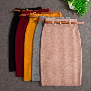 High Quality Autumn Winter Skirts Womens Saia Knitted Elasticity Slim Package Hips Pencil Skirt Knee-Length Knitt Skirt Faldas
High Quality Autumn Winter Skirts Womens Saia Knitted Elasticity Slim Package Hips Pencil Skirt Knee-Length Knitt Skirt Faldas