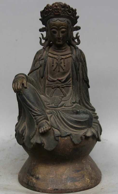 S5973 11" Chinese Buddhism Bronze Seat Kwan-yin Guan Yin Goddess Boddhisattva Statue D0318
S5973 11" Chinese Buddhism Bronze Seat Kwan-yin Guan Yin Goddess Boddhisattva Statue D0318