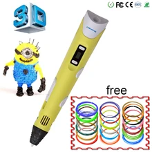 shipping via ePacket 3D printer pen dewang 2nd LED Display With 10pcs ABS/PLA for Arts creating 3d pens For Kids Drawing Tools