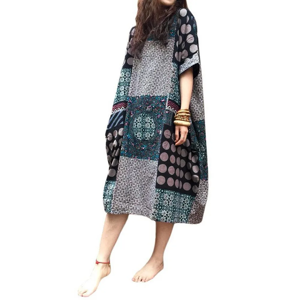 Womens Plus Size Dress Tunic Italian Lagenlook Summer Tribal Baggy Dress Drop Shopping Vestido estampado dama Wd4
Womens Plus Size Dress Tunic Italian Lagenlook Summer Tribal Baggy Dress Drop Shopping Vestido estampado dama Wd4