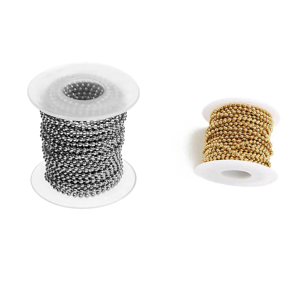 10 Yards/Roll Stainless Steel Gold Silver Tone 1.5 2.0 2.4 3.0mm Round Ball Beaded Bulk Chain Fit DIY Bracelet Jewelry Making
10 Yards/Roll Stainless Steel Gold Silver Tone 1.5 2.0 2.4 3.0mm Round Ball Beaded Bulk Chain Fit DIY Bracelet Jewelry Making