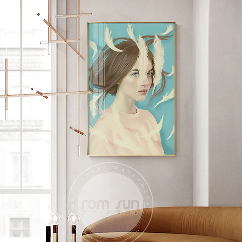 NordicComic girl Canvas Feather Bird Poster Print Modern Lady Women Wall Art Painting for Living Room Girl Bedroom Anime Cuadros
NordicComic girl Canvas Feather Bird Poster Print Modern Lady Women Wall Art Painting for Living Room Girl Bedroom Anime Cuadros