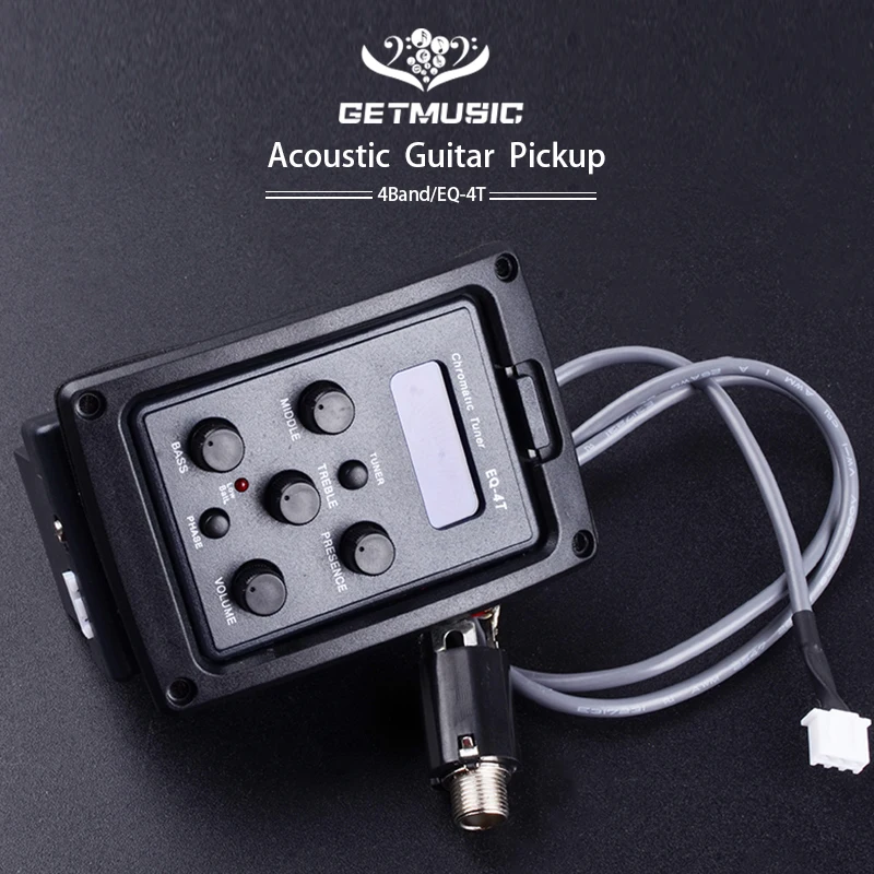 EQ-4T 4 Band Acoustic Guitar Pickup Electric Guitar EQ Equalizer with Tuner LCD Display and Volume Control Pickups Guitarra R-4T
EQ-4T 4 Band Acoustic Guitar Pickup Electric Guitar EQ Equalizer with Tuner LCD Display and Volume Control Pickups Guitarra R-4T