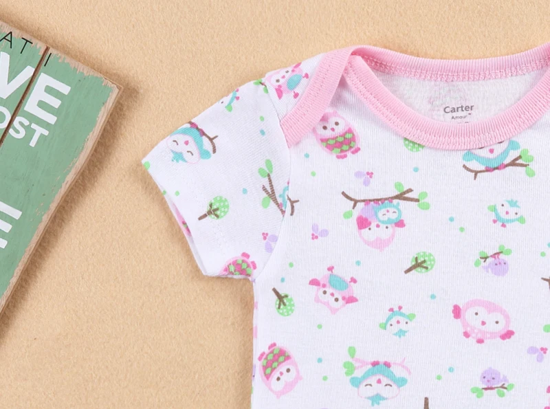 2018 летняя одежда для новорожденных мальчиков и девочек комбинезон с короткими