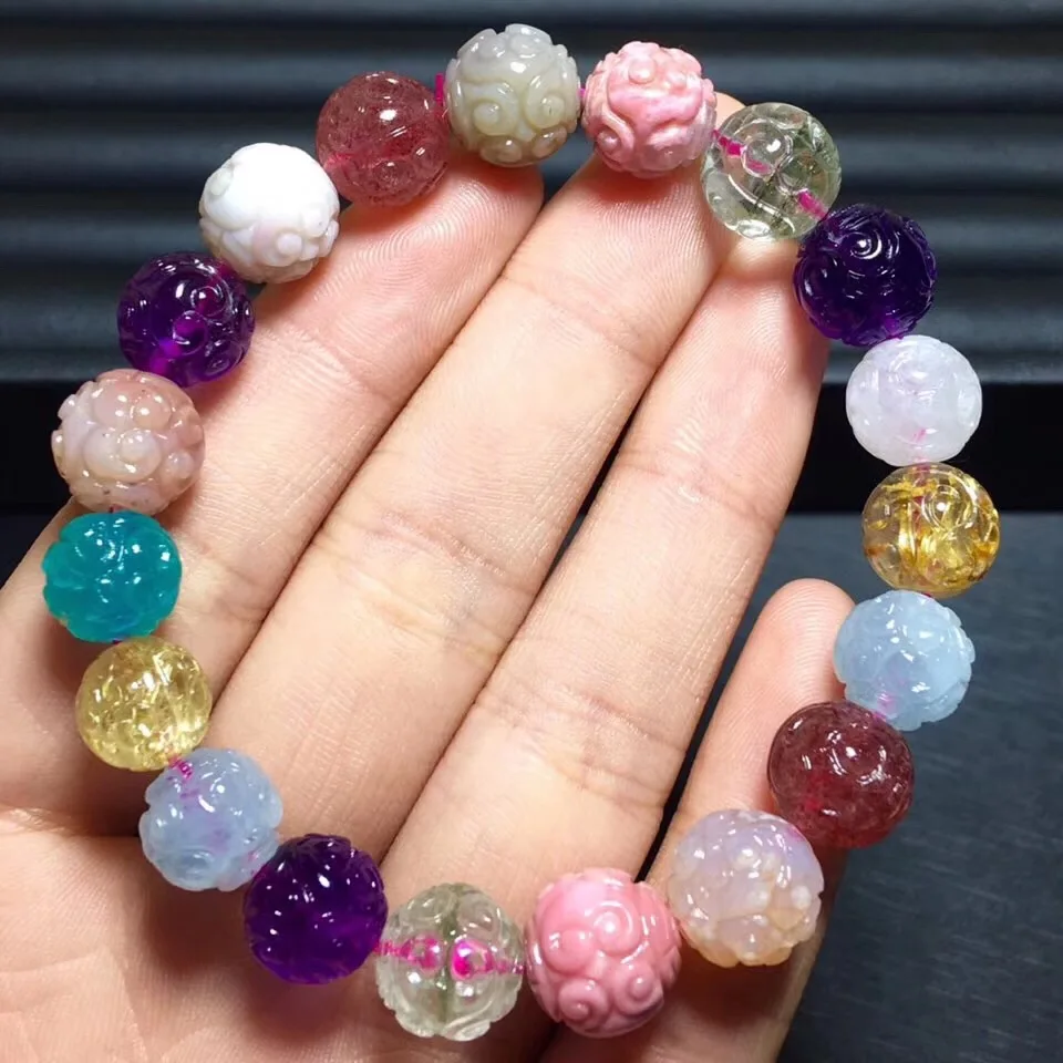 10.2mm Natural Rainbow Different Mixed Stone Rose Quartz Agate Amethyst Strawberry Quartz Moonstone Beads Bracelet Certificate
10.2mm Natural Rainbow Different Mixed Stone Rose Quartz Agate Amethyst Strawberry Quartz Moonstone Beads Bracelet Certificate