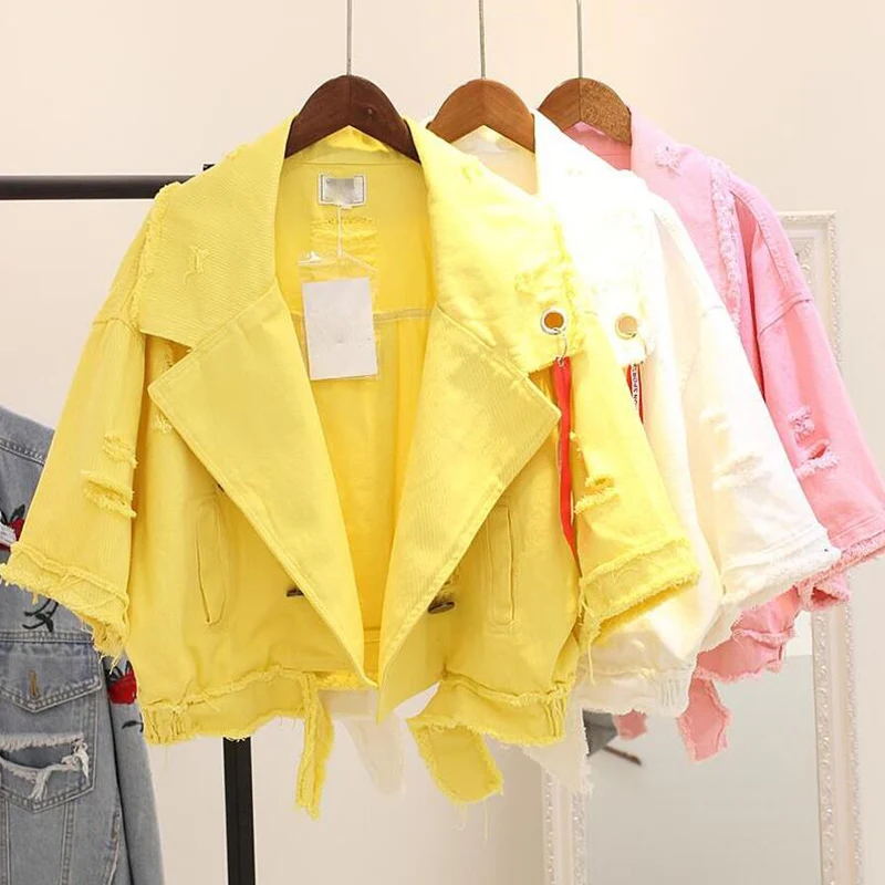 Candy Color Womens Jean Jacket Short Spring Autumn Loose Denim Jacket Woman High quality Large Outwear Femme Cowboy Casaco coat
Candy Color Womens Jean Jacket Short Spring Autumn Loose Denim Jacket Woman High quality Large Outwear Femme Cowboy Casaco coat