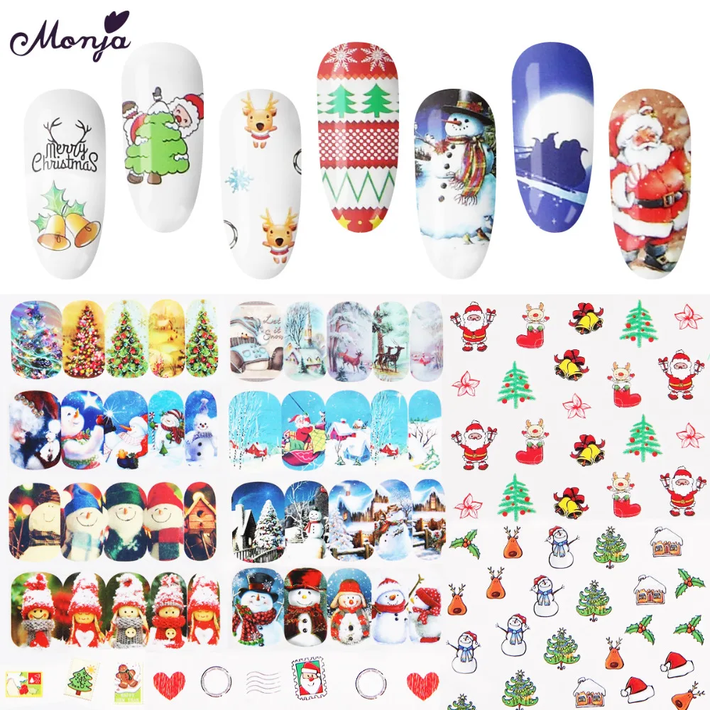 Monja 48 Sheets/set Nail Art Christmas Pattern Series Design Water Transfer Full Cover Foil Decals Stickers DIY Decoration
Monja 48 Sheets/set Nail Art Christmas Pattern Series Design Water Transfer Full Cover Foil Decals Stickers DIY Decoration
