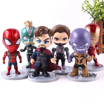 Q Version Captain Marvel Action Figure Captain America Ironman Spider-man Thanos Thor PVC Collection Model Toy 6pcs/set
Q Version Captain Marvel Action Figure Captain America Ironman Spider-man Thanos Thor PVC Collection Model Toy 6pcs/set