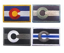 Embroidered American Colorado State Flag Patch Tactical Combat Badge Fabric National Flags Armband Badge Patch applique(China)
