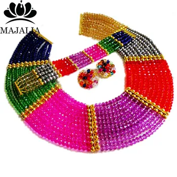 Majalia Fashion Women African Custome Jewelry Set Multicolor brown gold ab Nigerian Beads Wedding Party Jewelry Sets 10RCH0017
Majalia Fashion Women African Custome Jewelry Set Multicolor brown gold ab Nigerian Beads Wedding Party Jewelry Sets 10RCH0017