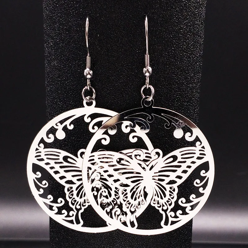Stainless Steel Big Drop Earrings for Women Fashion Silver Color Butterfly Earrings for Women Jewelry boucle d oreille boheme
Stainless Steel Big Drop Earrings for Women Fashion Silver Color Butterfly Earrings for Women Jewelry boucle d oreille boheme