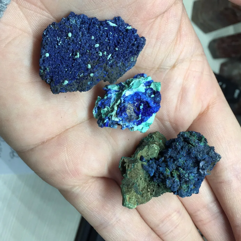 4 Pieces Natural Chessylite Material Specimen Azurite Geode Bule and Green Healing Stone Reiki Decor Home Ornaments #BH1126
4 Pieces Natural Chessylite Material Specimen Azurite Geode Bule and Green Healing Stone Reiki Decor Home Ornaments #BH1126