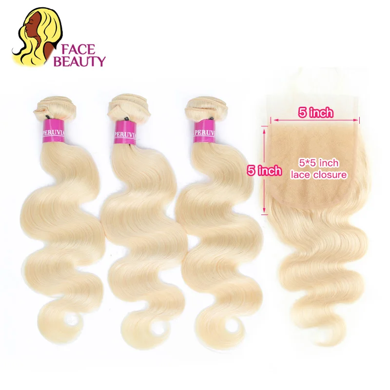 Facebeauty 613 Honey Blonde Color Body Wave Remy Peruvian Human Hair 5x5 Lace Closure with Bundle Deal 8 - 30 inch 3/4/5 Pcs Lot
Facebeauty 613 Honey Blonde Color Body Wave Remy Peruvian Human Hair 5x5 Lace Closure with Bundle Deal 8 - 30 inch 3/4/5 Pcs Lot