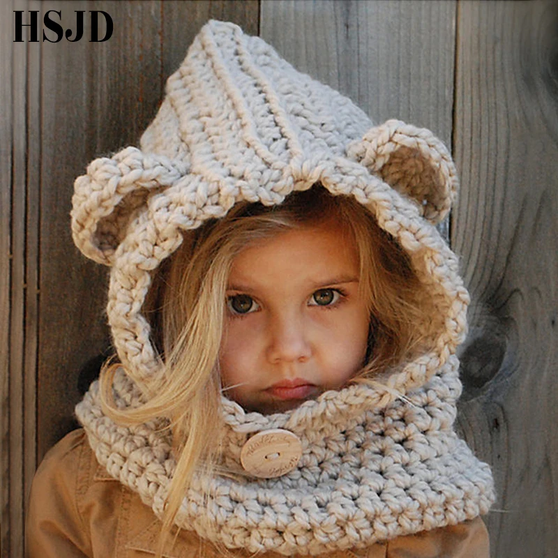 Gift 2-5 Years Baby Girls Hats Handmade Kids Winter Hats Wrap Bear Scarf Caps Cute Autumn Children Cartoon Bear Knitted Hats
Gift 2-5 Years Baby Girls Hats Handmade Kids Winter Hats Wrap Bear Scarf Caps Cute Autumn Children Cartoon Bear Knitted Hats