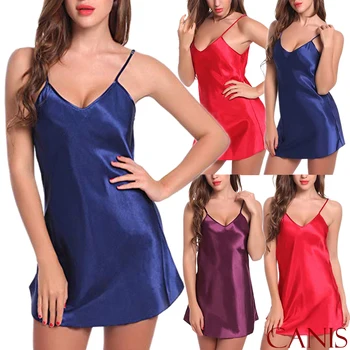 New Summer Women Lady Sexy Sleepwear Dress Solid Sleeveless Top Satin Nightwear Suit Loose Mini Dress Size S-XXL
New Summer Women Lady Sexy Sleepwear Dress Solid Sleeveless Top Satin Nightwear Suit Loose Mini Dress Size S-XXL