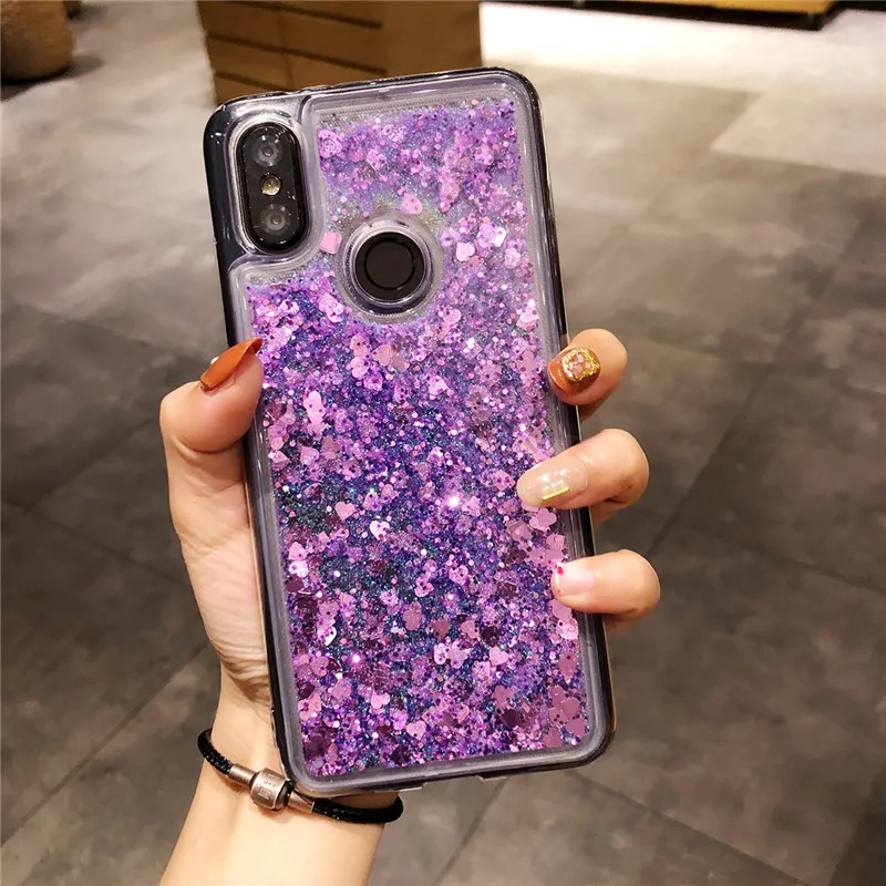 Cute love heart Dynamic Liquid Quicksand Silicone TPU Case For Meizu M6 M5 M3 Note Cover Soft Bling M5S M6S MX6 M3S |