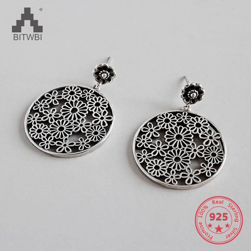 Delicate Korea Hot Sale 925 sterling silver Drop Earring fashion retro hollow flower Dangle earrings 
Delicate Korea Hot Sale 925 sterling silver Drop Earring fashion retro hollow flower Dangle earrings
