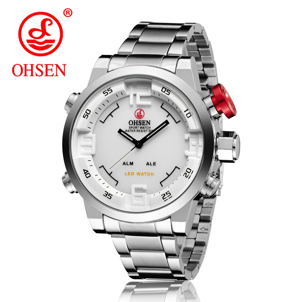 Men Watches OHSEN Watch Men's Luxury Brand Full Steel Quartz Clock Digital LED Watch Army Military Sport Watch relogio masculino
Men Watches OHSEN Watch Men's Luxury Brand Full Steel Quartz Clock Digital LED Watch Army Military Sport Watch relogio masculino