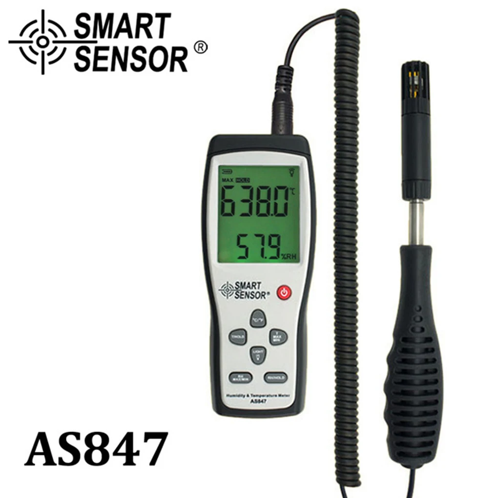 SMART SENSOR AS847 Hygrometer Thermometer K-type Digital Humidity Temperature Meter for Industrial Outdoor Use
SMART SENSOR AS847 Hygrometer Thermometer K-type Digital Humidity Temperature Meter for Industrial Outdoor Use