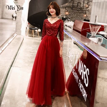 weiyin 2020 New V-Neck Wine Red A Line Long Evening Dress Party Elegant Vestido De Festa Fast Shipping Prom Gown WY1469
weiyin 2020 New V-Neck Wine Red A Line Long Evening Dress Party Elegant Vestido De Festa Fast Shipping Prom Gown WY1469