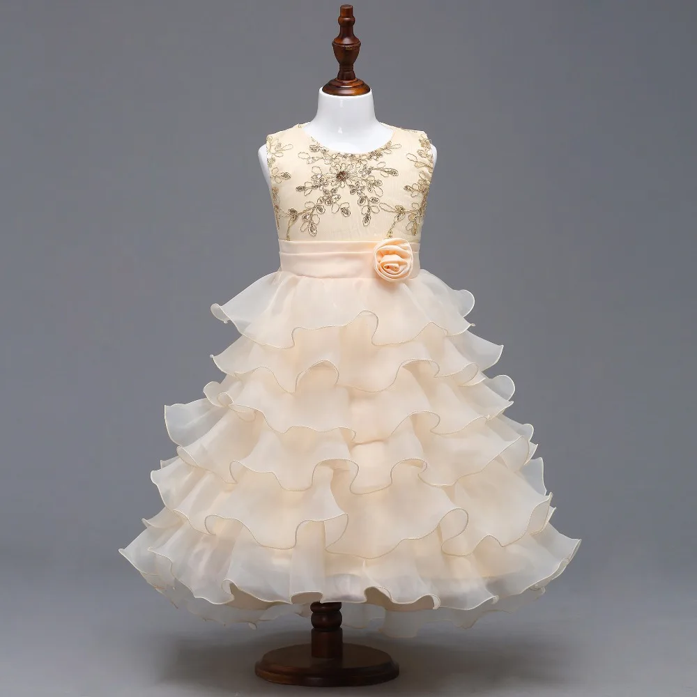 

New Arrival 2019 Flower Girl Dress Custom Made Scoop Organza Ball Gown Ostrich feather Sequin Little Dress Girl