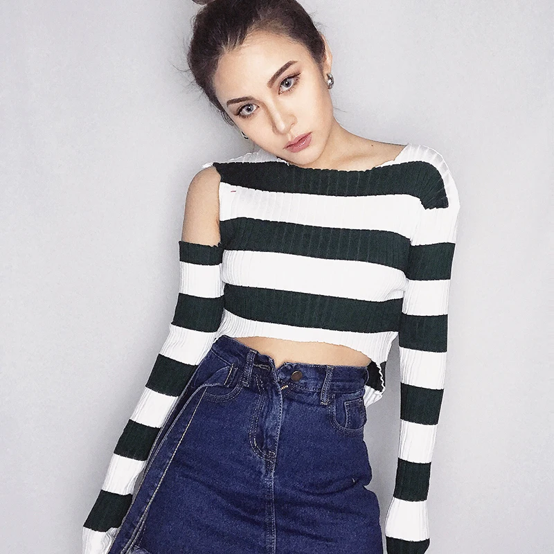 T-shirts Women 2018 ,Korean Clothes Off The Shoulder Tops for Women , Streetwear Knitted Short Striped Long Sleeve Crop Top
T-shirts Women 2018 ,Korean Clothes Off The Shoulder Tops for Women , Streetwear Knitted Short Striped Long Sleeve Crop Top