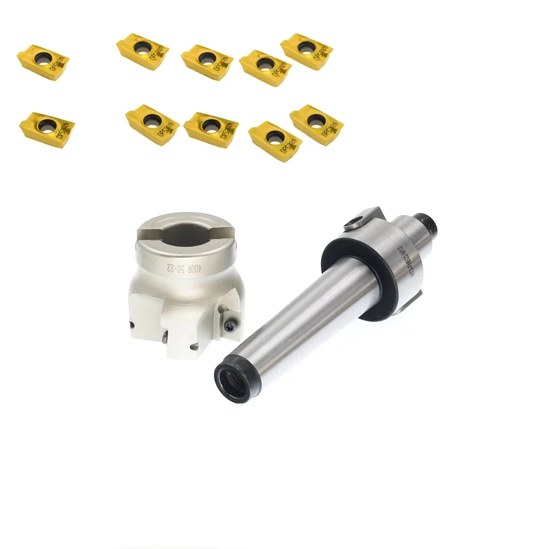 1set MT3 FMB22 M12 Holder Face Mill Cutter 400R-50-22cutter With 10Pcs APMT1604 Carbide Inserts
1set MT3 FMB22 M12 Holder Face Mill Cutter 400R-50-22cutter With 10Pcs APMT1604 Carbide Inserts